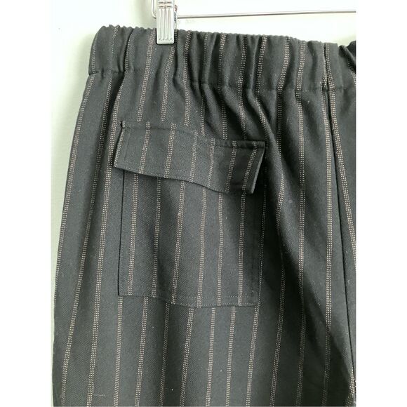 NINE WEST Black & Tan Striped Elastic Waist Pants Size XL - Picture 7 of 12